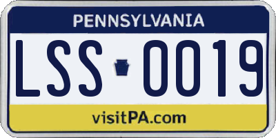 PA license plate LSS0019