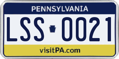 PA license plate LSS0021