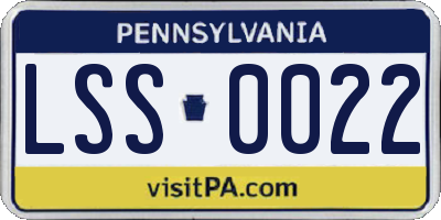 PA license plate LSS0022