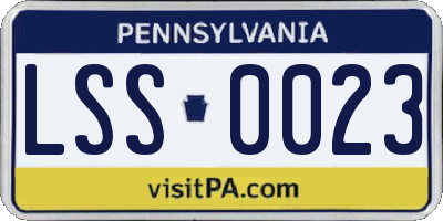 PA license plate LSS0023
