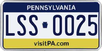 PA license plate LSS0025