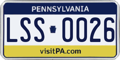PA license plate LSS0026