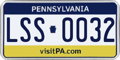 PA license plate LSS0032