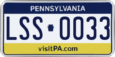 PA license plate LSS0033