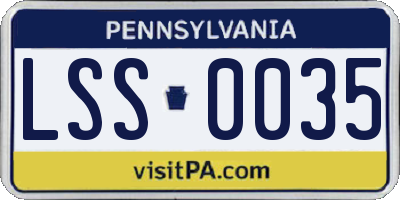 PA license plate LSS0035