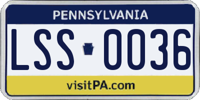 PA license plate LSS0036