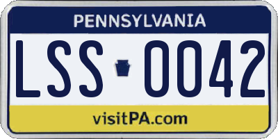 PA license plate LSS0042