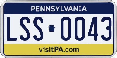 PA license plate LSS0043