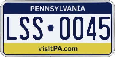 PA license plate LSS0045