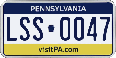 PA license plate LSS0047
