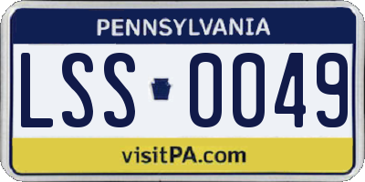 PA license plate LSS0049
