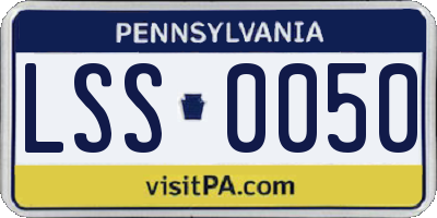 PA license plate LSS0050