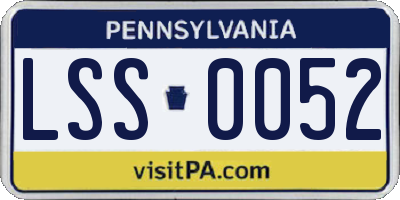 PA license plate LSS0052