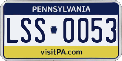 PA license plate LSS0053
