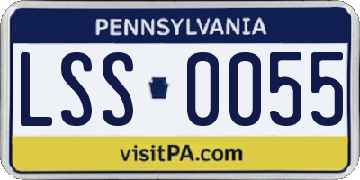 PA license plate LSS0055