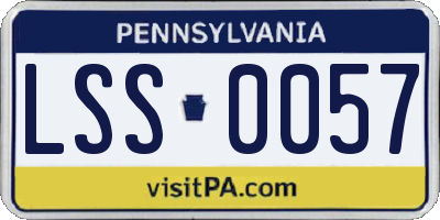 PA license plate LSS0057