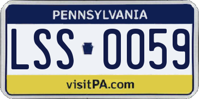 PA license plate LSS0059