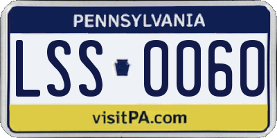 PA license plate LSS0060