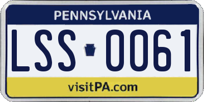 PA license plate LSS0061