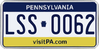 PA license plate LSS0062