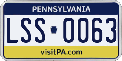 PA license plate LSS0063