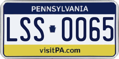PA license plate LSS0065