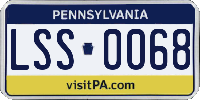 PA license plate LSS0068