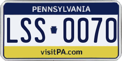 PA license plate LSS0070