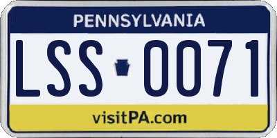 PA license plate LSS0071