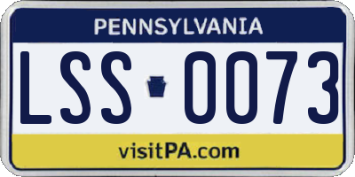 PA license plate LSS0073