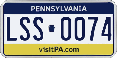 PA license plate LSS0074