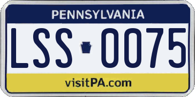 PA license plate LSS0075