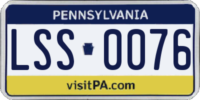 PA license plate LSS0076
