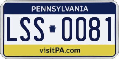 PA license plate LSS0081