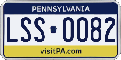 PA license plate LSS0082