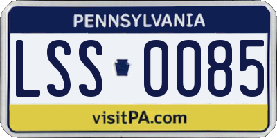 PA license plate LSS0085