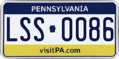 PA license plate LSS0086