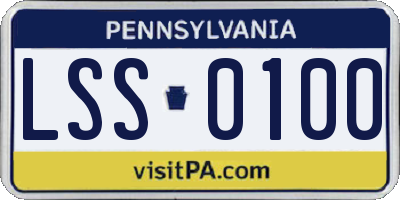 PA license plate LSS0100