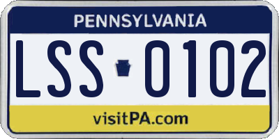 PA license plate LSS0102