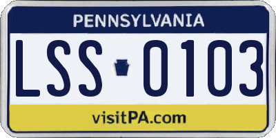 PA license plate LSS0103