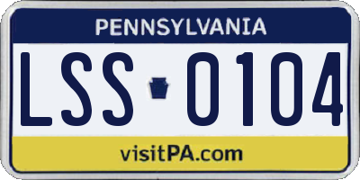 PA license plate LSS0104