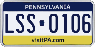PA license plate LSS0106