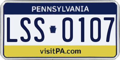 PA license plate LSS0107