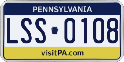 PA license plate LSS0108