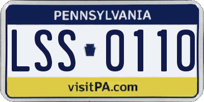 PA license plate LSS0110