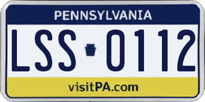 PA license plate LSS0112