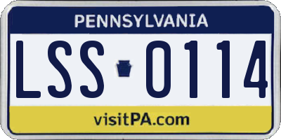 PA license plate LSS0114