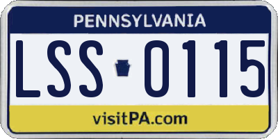 PA license plate LSS0115