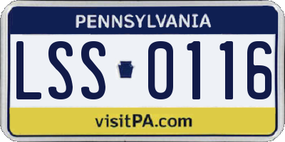 PA license plate LSS0116