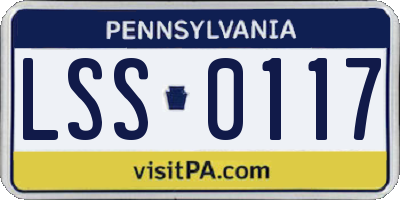 PA license plate LSS0117